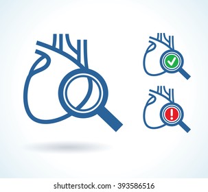 Diagnosis of heart vector icon