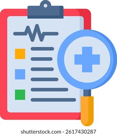 Diagnosis Icon Flat Vector Illustration