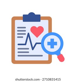 Diagnosesymbol, flache Vektorgrafik