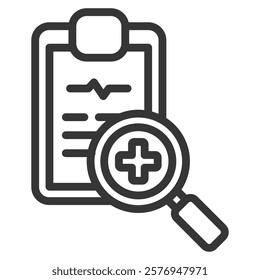 Diagnosis Icon Lineal Style Vector Illustration