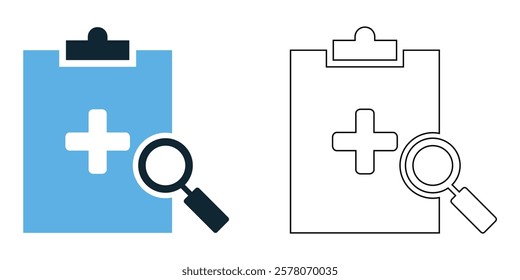 diagnosis icon vector, healthcare, medical analysis, and patient care pictogram symbol ui and ux design, glyphs and stroke line