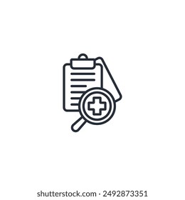 Diagnosesymbol. Vektorgrafik.Editierbarer Strich.Lineares Stilzeichen zur Verwendung Webdesign,Logo.Symboldarstellung.