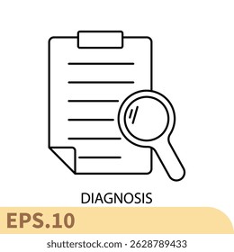 ícones de diagnóstico símbolo vetorial elementos para infográfico web