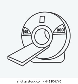 Diagnosis MRI. Flat vector illustration isolate on a white background.