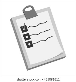 Diagnosis on paper icon in black monochrome style isolated on white background. Medical symbol vector illustration