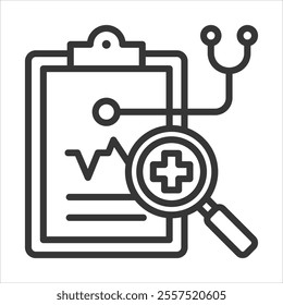 Diagnosis Outline Icon Vector Illustration