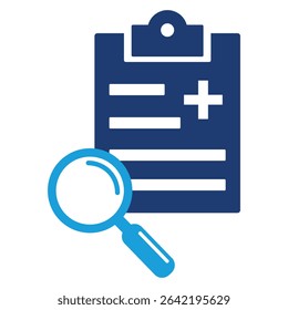 diagnosis report icon, medical file, thin line web symbol on white background 