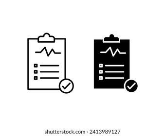 Diagnosis Report Icon Set. Vector illustration