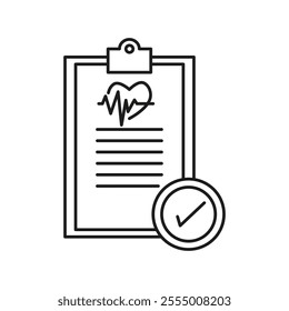 Diagnosis report icon Simple thin line flat symbol