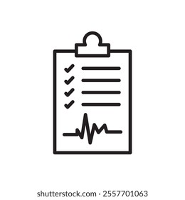 Diagnosis report icon Thin line art collection