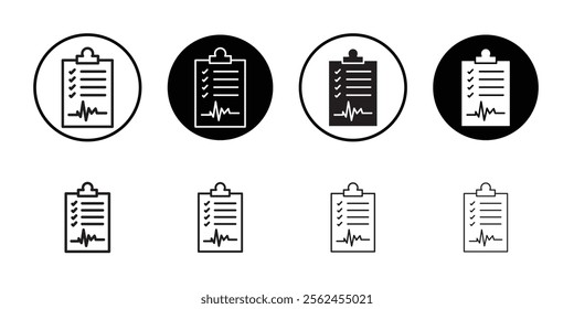 Diagnosis report icon Thin line flat illustration