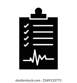 Diagnosis report icon Vector flat thin line illustration