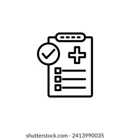 Diagnosis Report Vector Line Icon Illustration.