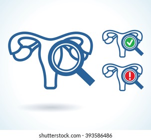 Diagnosis of uterus vector icon