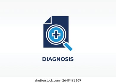 Vetor DIAGNOSIS, ícone ou logotipo símbolo isolado ilustração