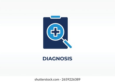 Vetor DIAGNOSIS, ícone ou logotipo símbolo isolado ilustração