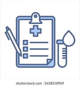 Ilustración vectorial de diagnóstico del icono azul