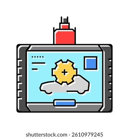 diagnostic computer car mechanic color icon vector. diagnostic computer car mechanic sign. isolated symbol illustration