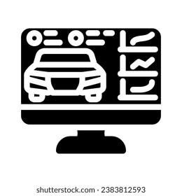 diagnostic computer car mechanic glyph icon vector. diagnostic computer car mechanic sign. isolated symbol illustration