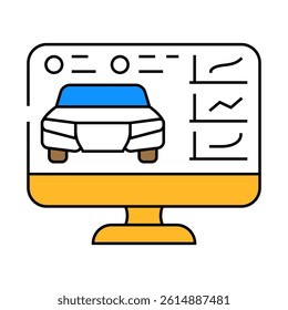 diagnostic computer car mechanic line icon vector. diagnostic computer car mechanic sign. isolated symbol illustration
