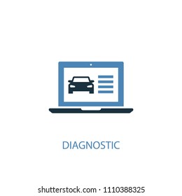 Diagnostic concept 2 colored icon. Simple blue element illustration. Diagnostic concept symbol design from Car service set. Can be used for web and mobile UI/UX