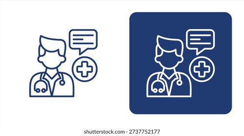 Diagnostic Consultation icon, with contrast background.