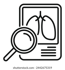 Diagnostic fluorography lungs icon outline vector. X ray control. Department respiratory