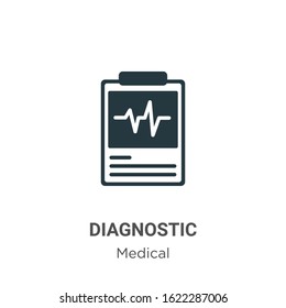 Diagnostic glyph icon vector on white background. Flat vector diagnostic icon symbol sign from modern medical collection for mobile concept and web apps design.