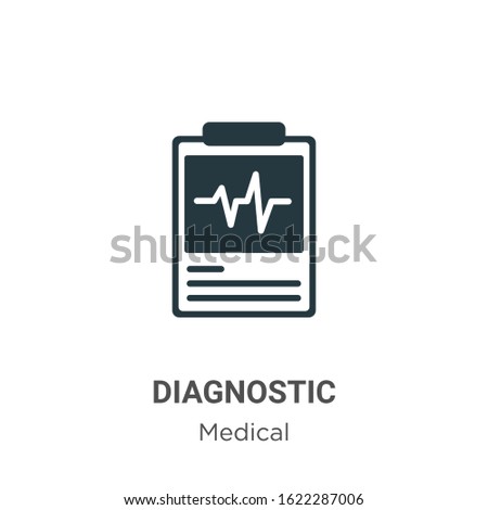 Diagnostic glyph icon vector on white background. Flat vector diagnostic icon symbol sign from modern medical collection for mobile concept and web apps design.