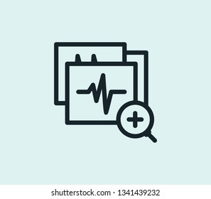 Diagnostic icon line isolated on clean background. Diagnostic icon concept drawing icon line in modern style. Vector illustration for your web mobile logo app UI design.