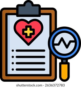 Diagnostic Icon Lineal Color Vector Illustration
