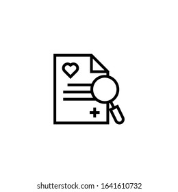 Diagnostic icon vector in linear, outline style isolated on white background
