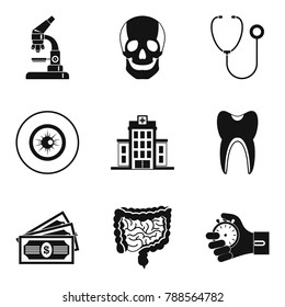 Diagnostic icons set. Simple set of 9 diagnostic vector icons for web isolated on white background