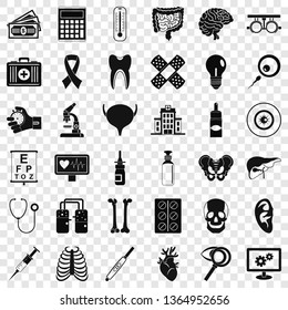 Diagnostic icons set. Simple style of 36 diagnostic vector icons for web for any design