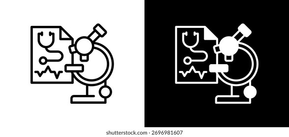 Diagnostic Laboratory Icon Ilustración vectorial negro blanco