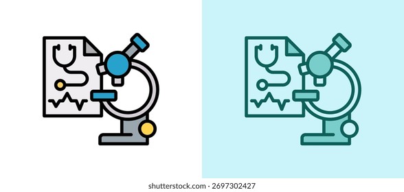 Diagnostic Laboratory Icon whitegreen Vector Illustration