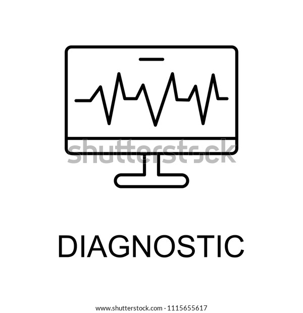 diagnostic line icon. Element\
of medicine icon with name for mobile concept and web apps. Thin\
line diagnostic icon can be used for web and mobile on white\
background