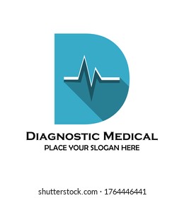 Diagnostic medical logo template illustration. there are font D, suitable for medical