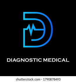 Diagnostic Medical Logo Template Illustration. There Are Font D And Symbol Diagnosis