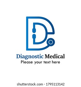 Diagnostic Medical Logo Template Illustration. Suitable For Medical. There Are Letter D With Stethoscope