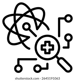 Diagnóstico Físico Médico Icon Line Vetor Ilustração