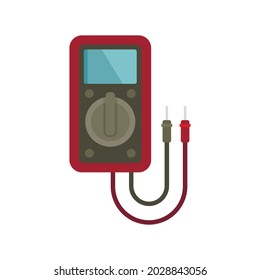 Diagnostic multimeter icon. Flat illustration of diagnostic multimeter vector icon isolated on white background