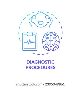 Diagnostic procedures blue gradient concept icon. Pulmonary function test. Heart rhythm. Child health. Pediatric medicine abstract idea thin line illustration. Isolated outline drawing