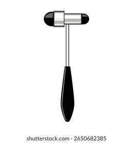 diagnostic reflex hammer cartoon. medical tool, examination healthcare, instrument testing diagnostic reflex hammer sign. isolated symbol vector illustration