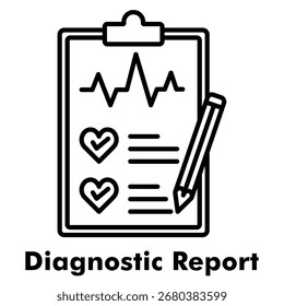 Icono de esquema de informe de diagnóstico Ilustración vectorial