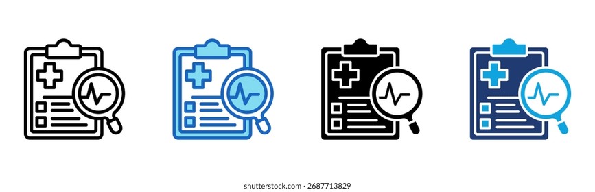 Icono de prueba de diagnóstico Multi Style Ilustración vectorial