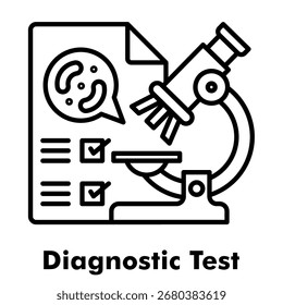 Icono de esquema de prueba de diagnóstico Ilustración vectorial
