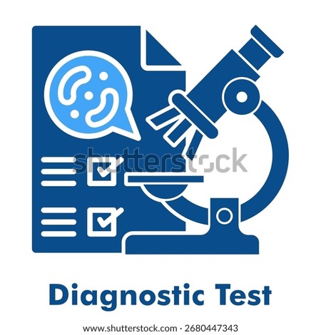 Diagnostic Test Two Color Glyph Icon Vector Illustration