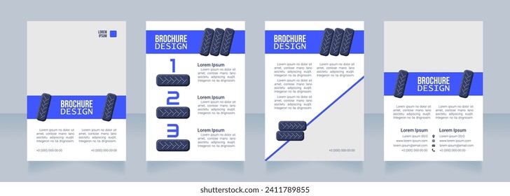 Diagnostic testing blank brochure design. Template set with copy space for text. Premade corporate reports collection. Editable 4 paper pages. Bebas Neue, Lucida Console, Roboto Light fonts used