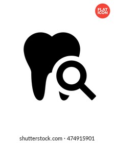 Diagnostic tooth Icon Flat Style Isolated Vector Illustration